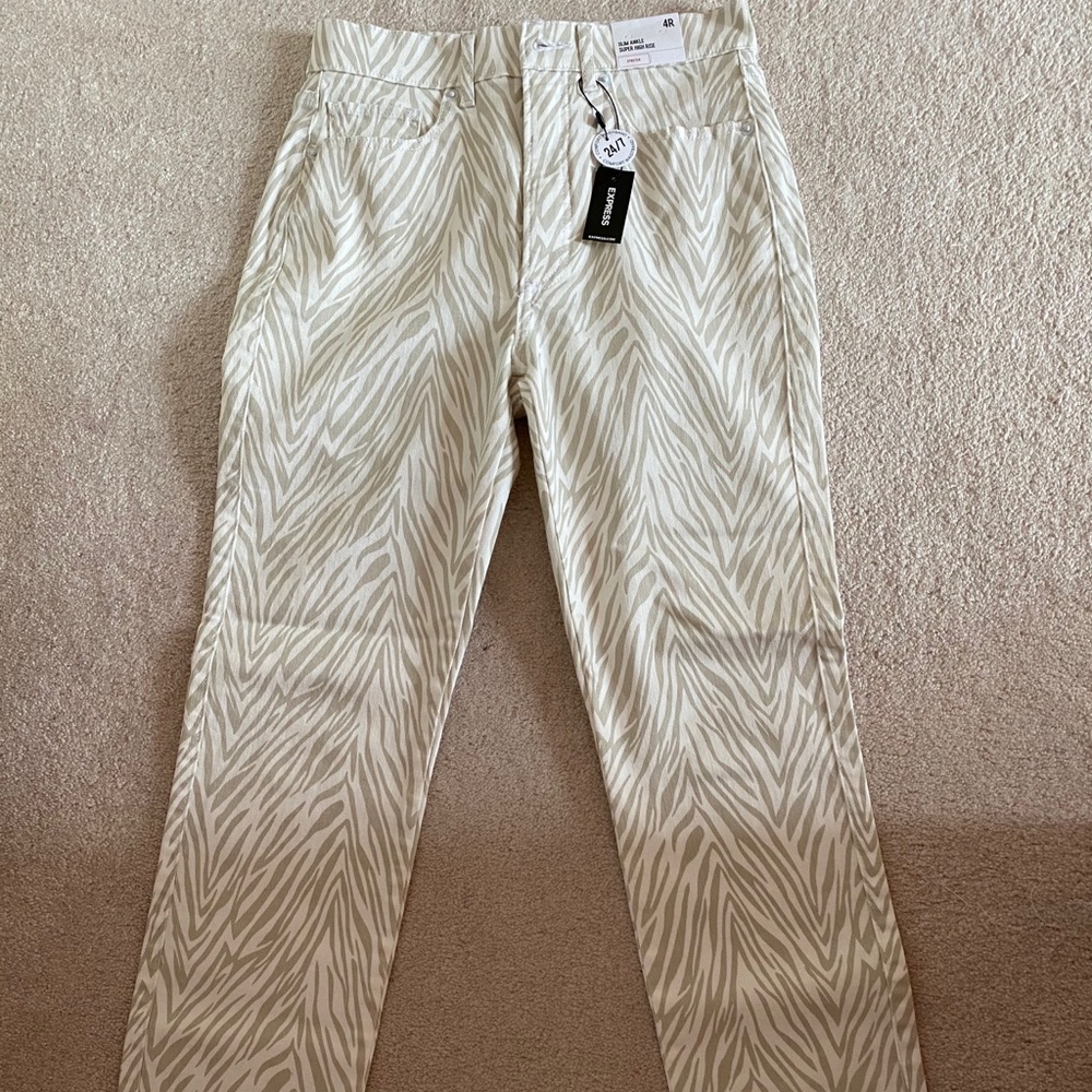 Never Worn Zebra Print High Waisted Jeans